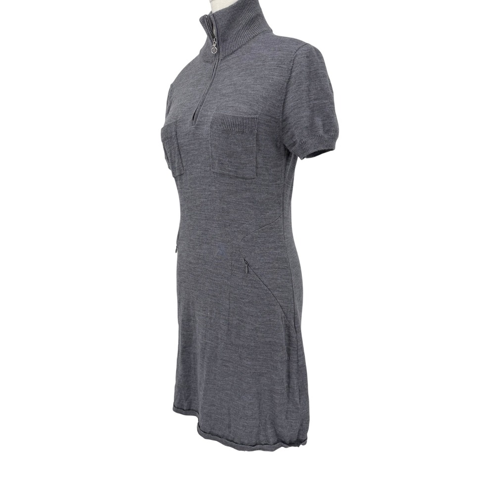 G/FORE Womens Grey 100% Wool Quarter Zip Short Sleeve Golf Dress Size Medium